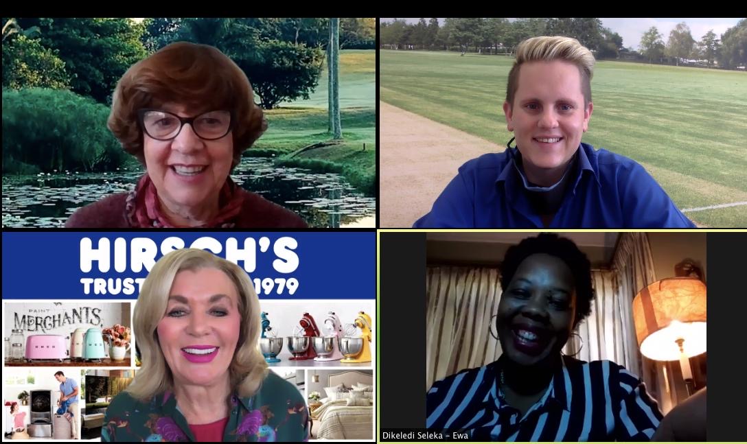 Warming up for the Zoom Session with Dikeledi Seleka,Margaret Hirsch and Shane Spencer.